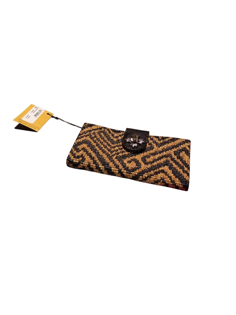 Patricia Nash Black and Tan Tribal Weave Trifold with Turn-Lock NWT OBO